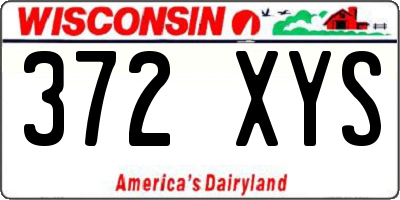 WI license plate 372XYS