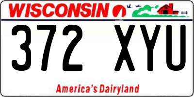 WI license plate 372XYU