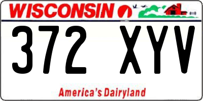 WI license plate 372XYV