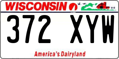 WI license plate 372XYW