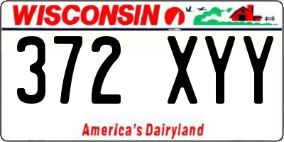 WI license plate 372XYY