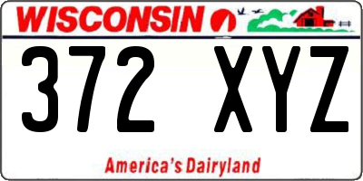 WI license plate 372XYZ