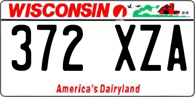 WI license plate 372XZA