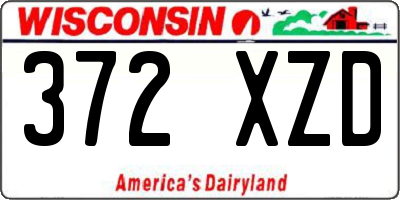 WI license plate 372XZD