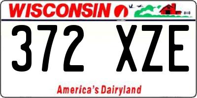 WI license plate 372XZE