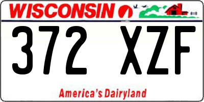 WI license plate 372XZF