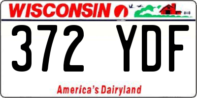 WI license plate 372YDF