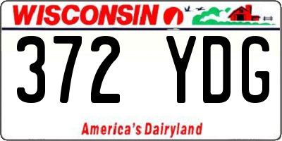 WI license plate 372YDG