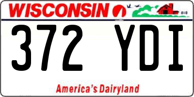WI license plate 372YDI