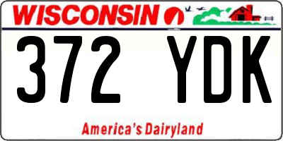 WI license plate 372YDK