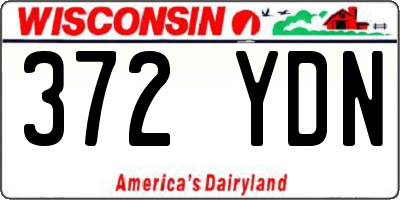 WI license plate 372YDN