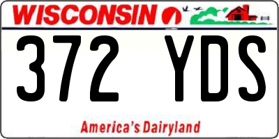 WI license plate 372YDS