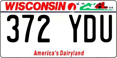 WI license plate 372YDU