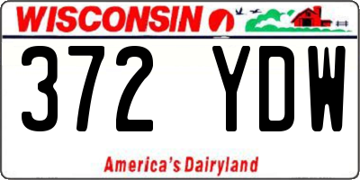 WI license plate 372YDW