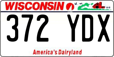 WI license plate 372YDX