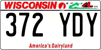 WI license plate 372YDY