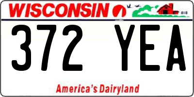WI license plate 372YEA