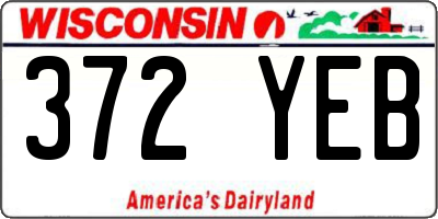 WI license plate 372YEB