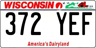WI license plate 372YEF