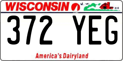 WI license plate 372YEG
