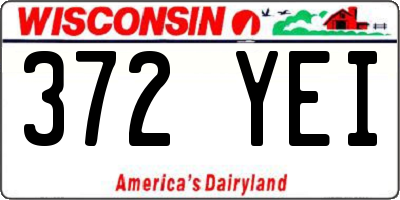 WI license plate 372YEI