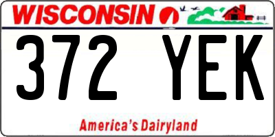 WI license plate 372YEK