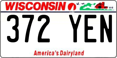 WI license plate 372YEN