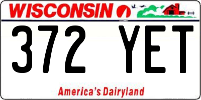 WI license plate 372YET