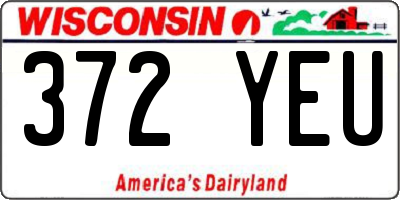 WI license plate 372YEU