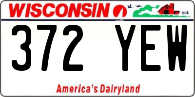 WI license plate 372YEW