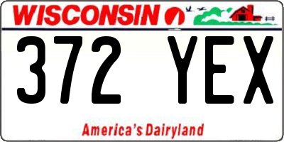 WI license plate 372YEX