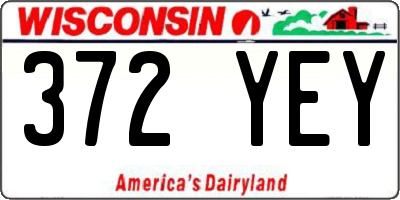 WI license plate 372YEY