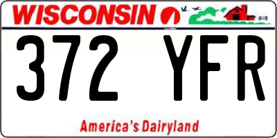 WI license plate 372YFR
