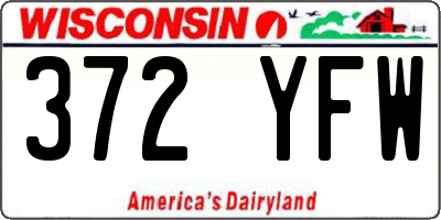 WI license plate 372YFW