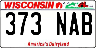 WI license plate 373NAB