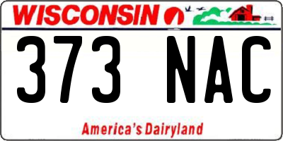 WI license plate 373NAC