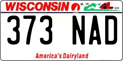 WI license plate 373NAD