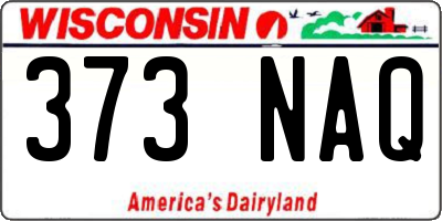 WI license plate 373NAQ