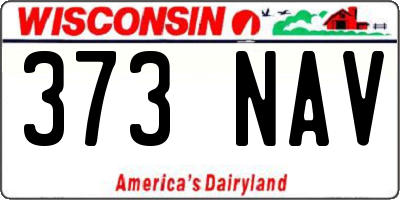 WI license plate 373NAV