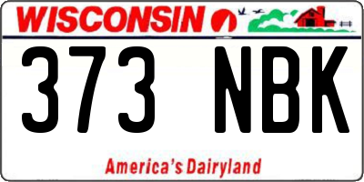WI license plate 373NBK