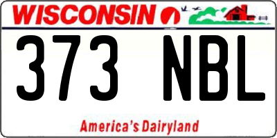 WI license plate 373NBL