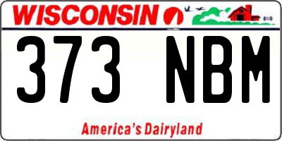 WI license plate 373NBM
