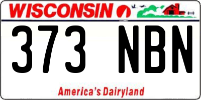WI license plate 373NBN