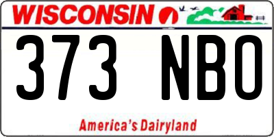 WI license plate 373NBO