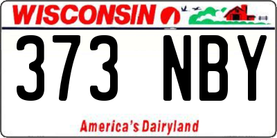 WI license plate 373NBY