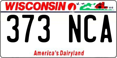WI license plate 373NCA