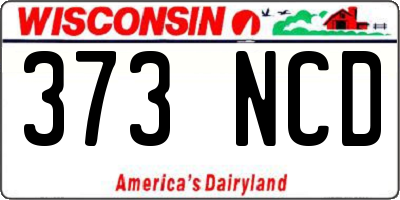 WI license plate 373NCD