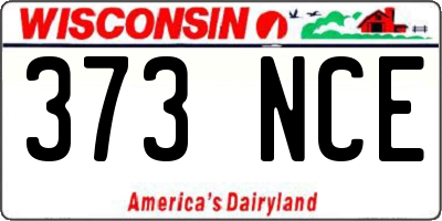 WI license plate 373NCE