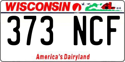 WI license plate 373NCF
