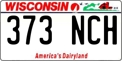 WI license plate 373NCH